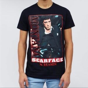 NEW Reason x Scarface Tony Montana 80's T-Shirt Black Men's Size Medium